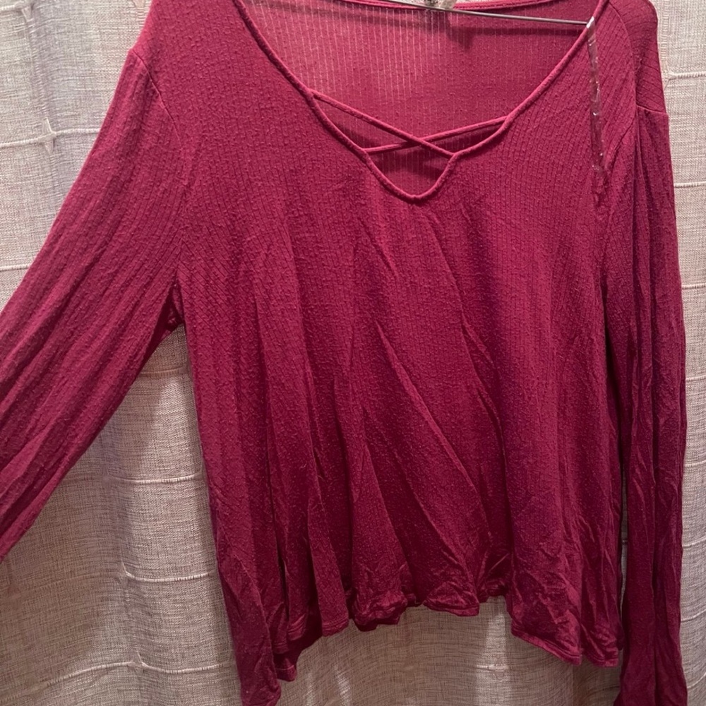 Mudd Pink Asymmetrical Relaxed Blouse